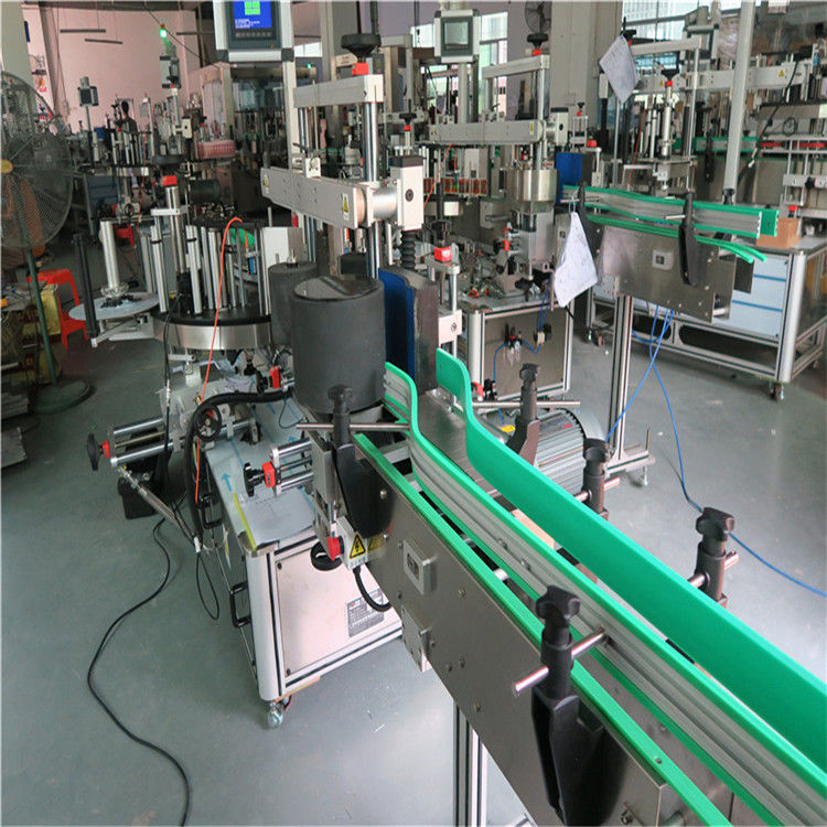 சீனா இரட்டை பக்க சுய பிசின் ஸ்டிக்கர் பாட்டில் லேபிளிங் இயந்திரம் 190 மிமீ உயரம் அதிகபட்ச சப்ளையர்